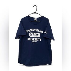 MASW Woodworking University‎ Graphic T-Shirt Navy Blue XL